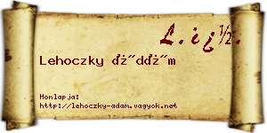 Lehoczky Ádám névjegykártya